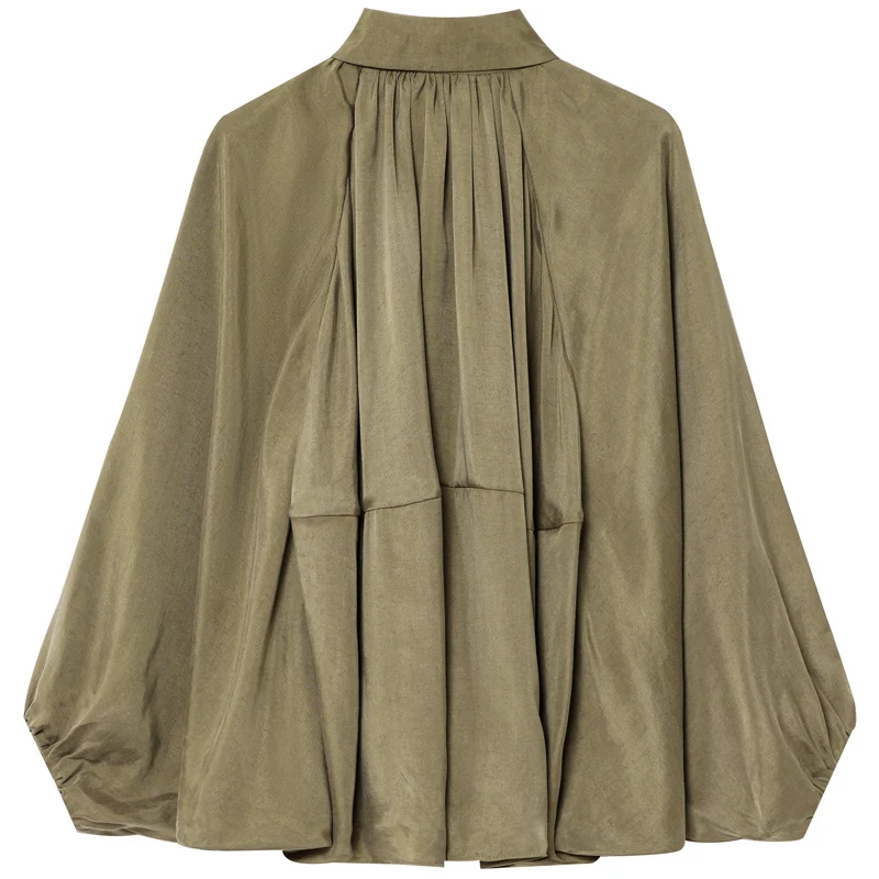 HXAO Women's Bomber Jacket Autumn New In Coats & Jackets Oversized Puff Long Sleeve Tops Ruffled Loose Outerwears Fashion Coats