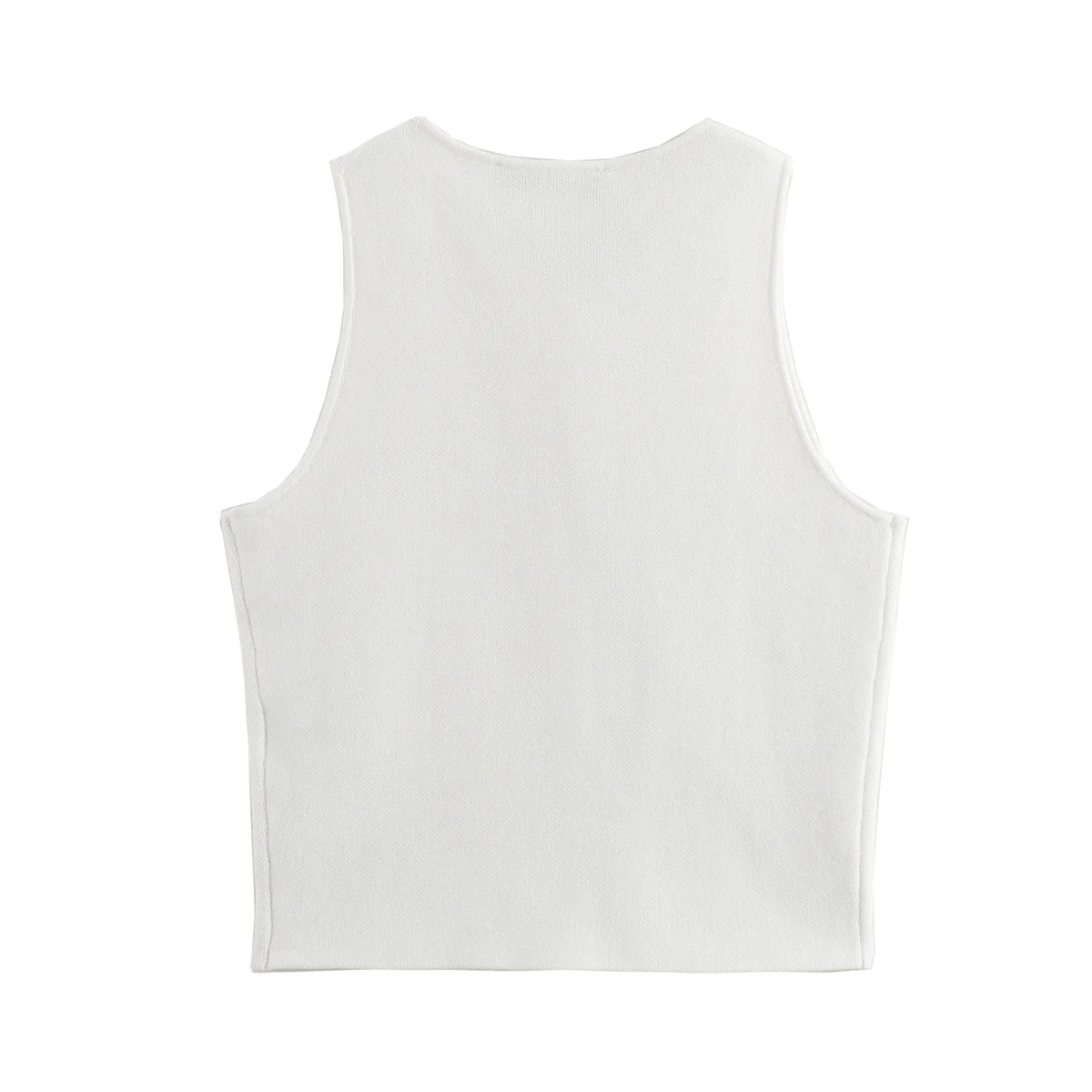 MUJER Pink Knit Sleeveless Vest Women Cropped Sweater Vest Top Women Yellow Button Vests Women Streetwear Waistcoat Knitwears