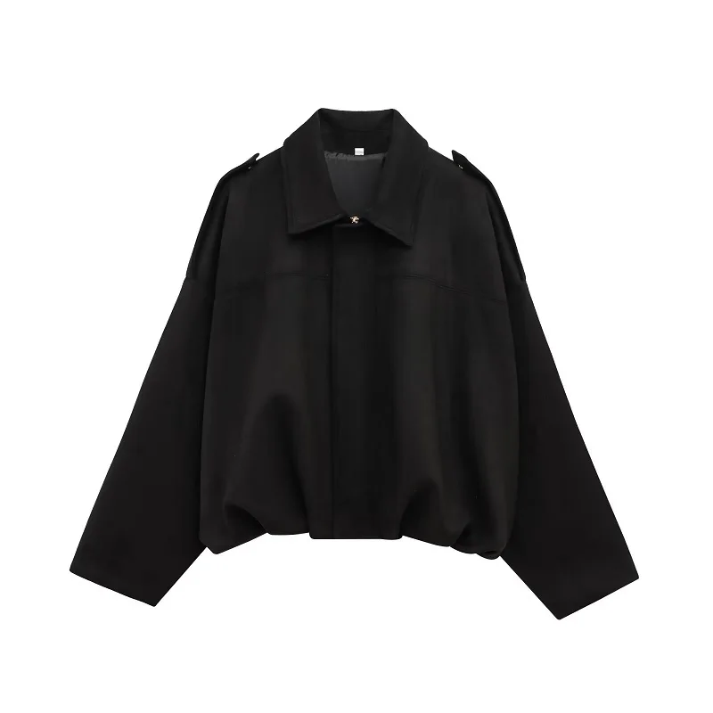 MUJER Faux Suede Bomber Jackets for Women Zip Oversized Jacket Woman Outerwears Padded Varsity Jackets Streetwear Women's Coats