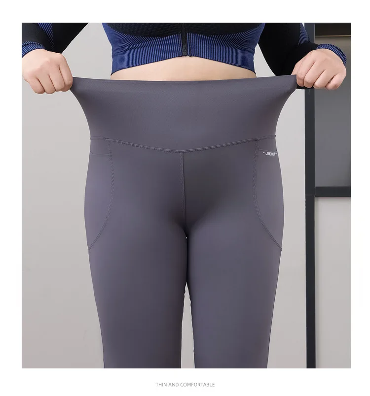 Plus Size Fit Yoga Flared Trousers for Women Semaless Two Sides Pocket Leggings High Waist Push Up Butt Gym Trainning Leggings