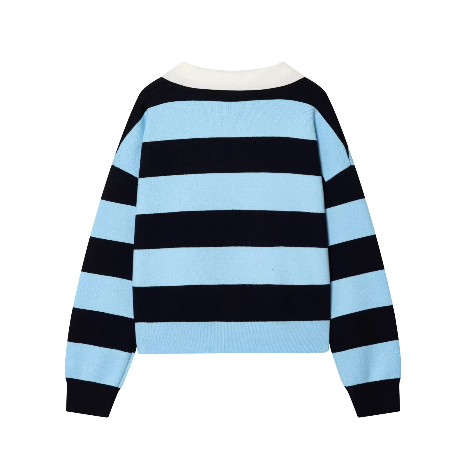 Autumn Women's 2026 New Knitted Striped Sweater Polo Neck Pullover Autumn Fashion Loose Elegant Warm Young Women Sweater Street