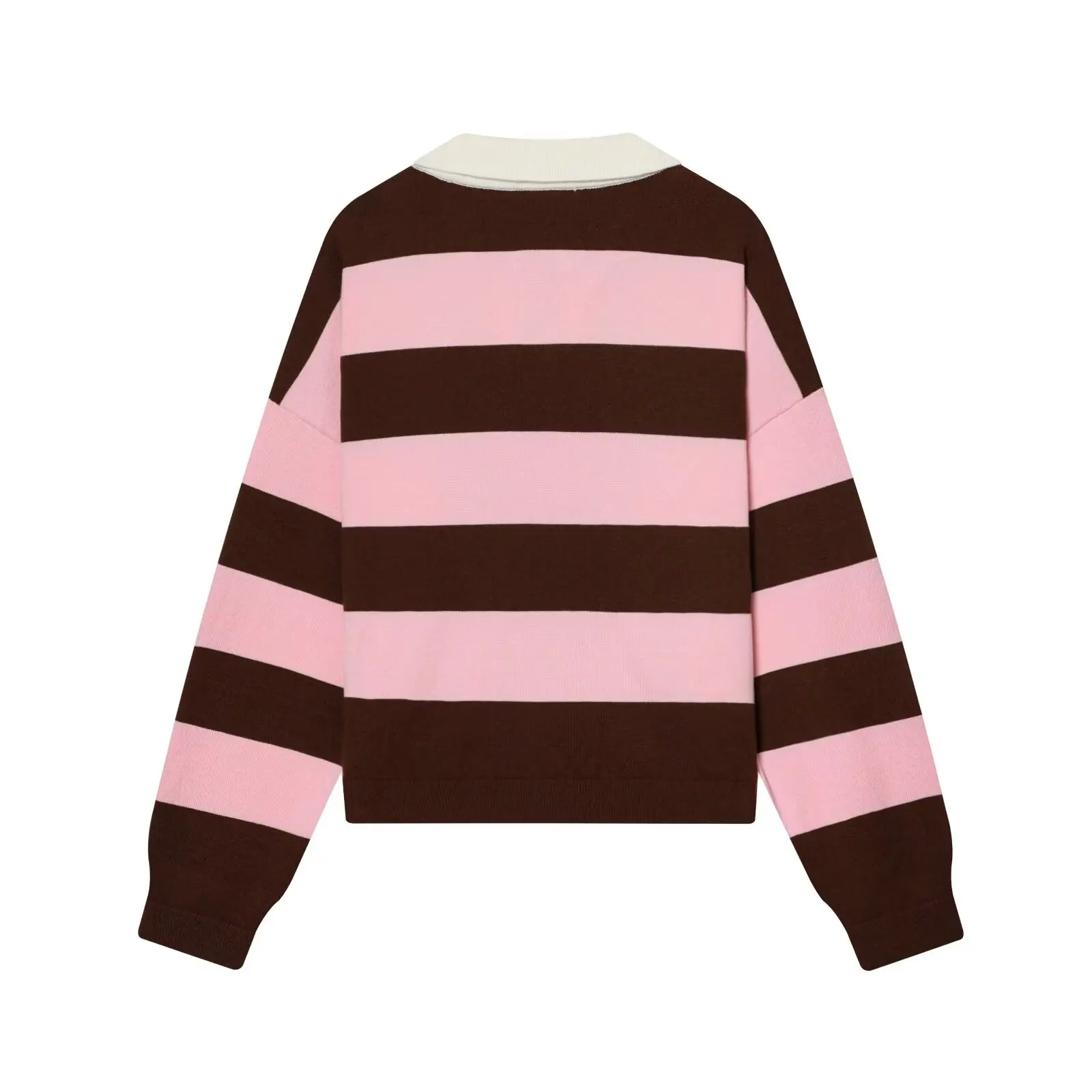 Autumn Women's 2026 New Knitted Striped Sweater Polo Neck Pullover Autumn Fashion Loose Elegant Warm Young Women Sweater Street
