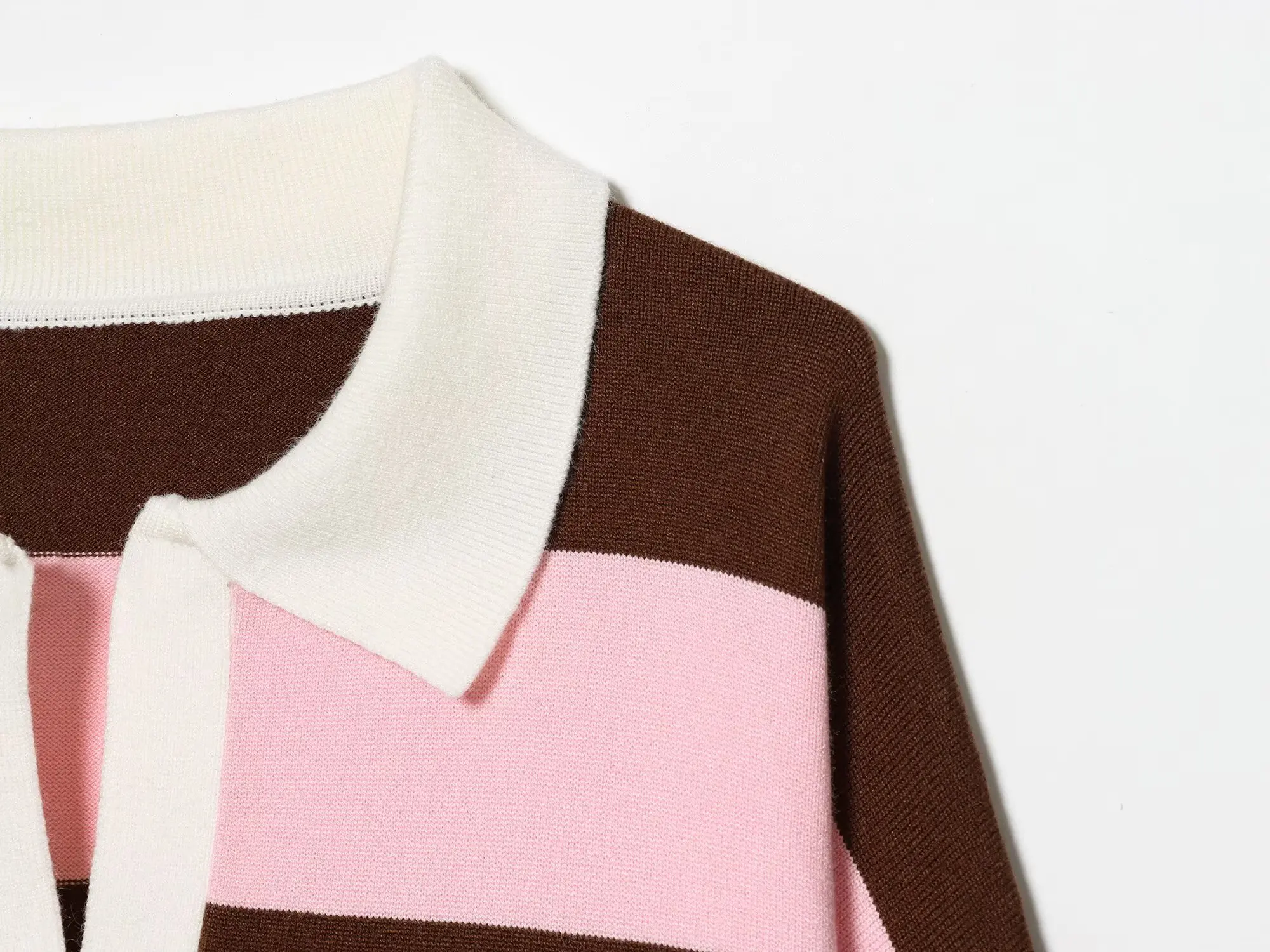Autumn Women's 2026 New Knitted Striped Sweater Polo Neck Pullover Autumn Fashion Loose Elegant Warm Young Women Sweater Street