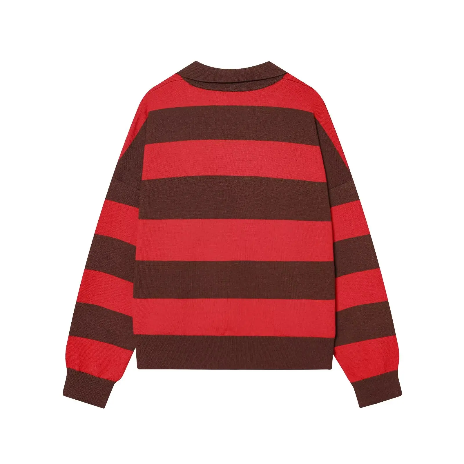Autumn Women's 2026 New Knitted Striped Sweater Polo Neck Pullover Autumn Fashion Loose Elegant Warm Young Women Sweater Street