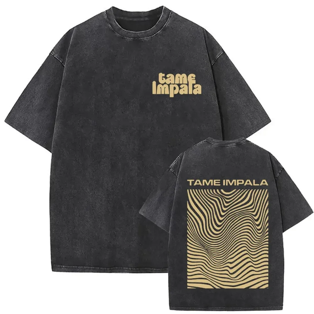Mens women Vintage Washed Short Sleeve T-shirt Tame Impala Rock Band Deadbeat Tour 2026 Album Hip Hop Fans Gift T-shirts