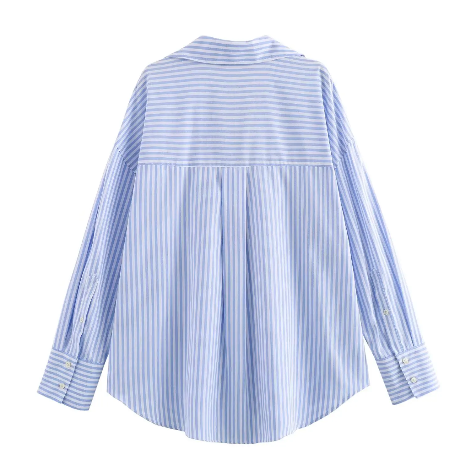 BSAY Women Fashion Spring Cotton Oxford Long Sleeve Single-breasted Lapel Blouse Street Clothing Shirt Chic Ladies Tops Mujer