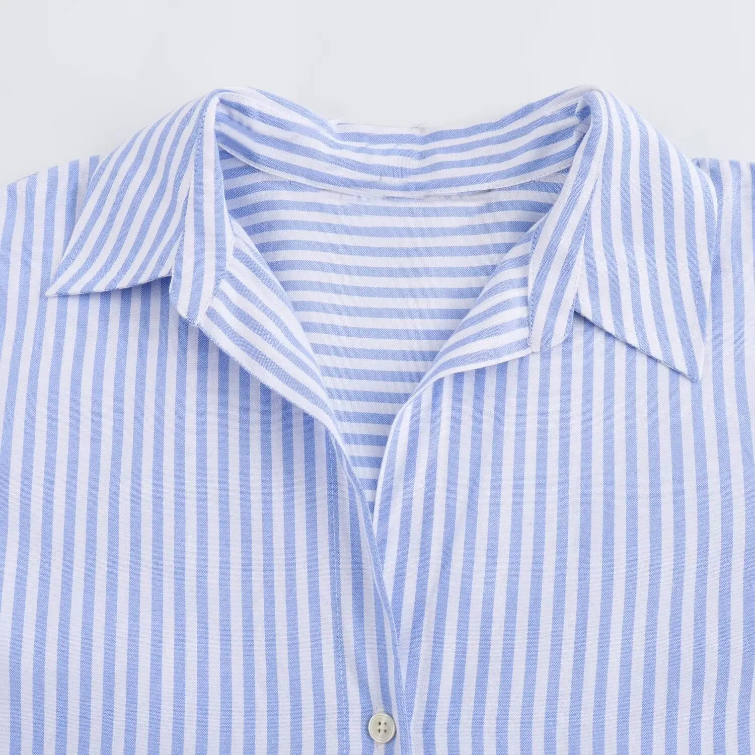 BSAY Women Fashion Spring Cotton Oxford Long Sleeve Single-breasted Lapel Blouse Street Clothing Shirt Chic Ladies Tops Mujer