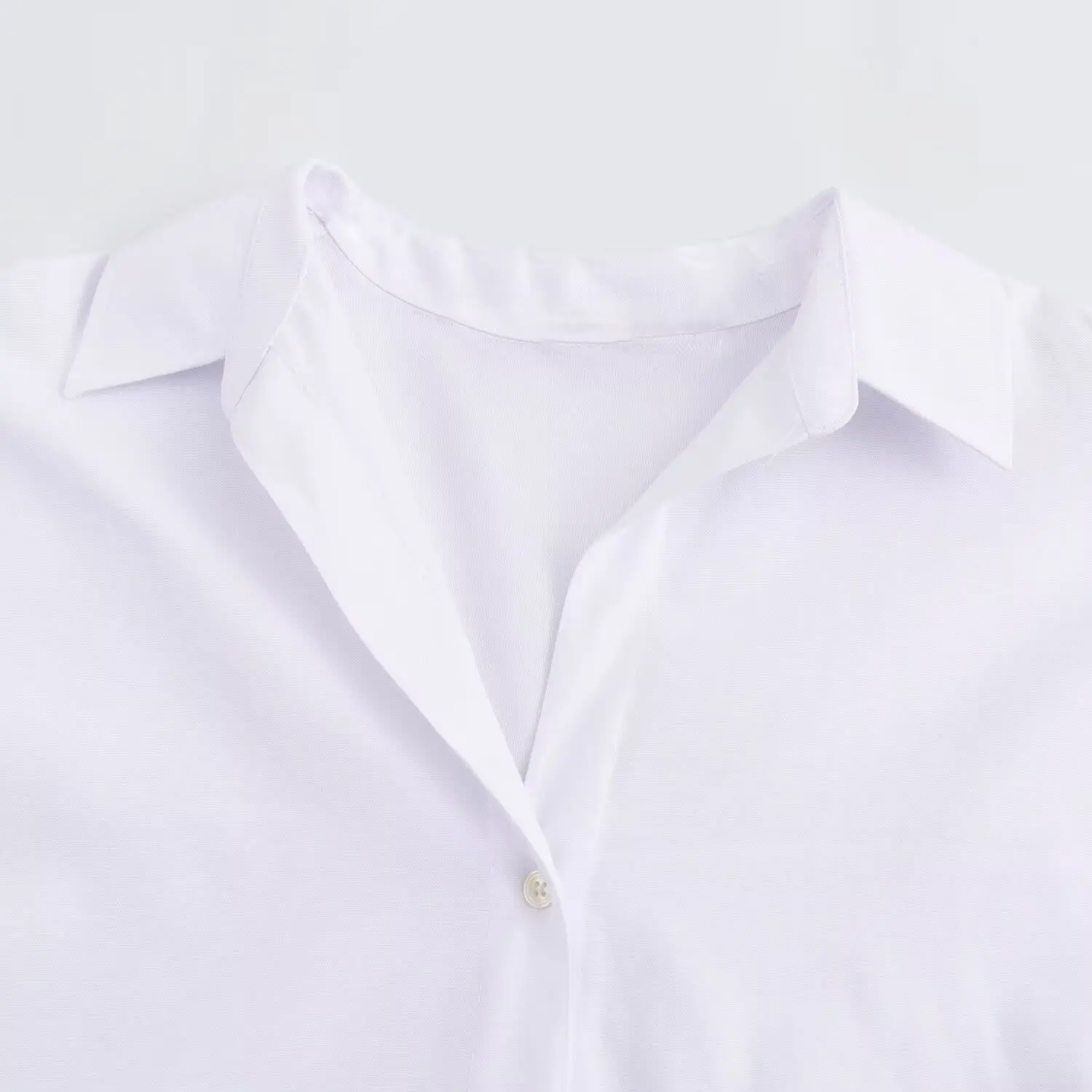 BSAY Women Fashion Spring Cotton Oxford Long Sleeve Single-breasted Lapel Blouse Street Clothing Shirt Chic Ladies Tops Mujer