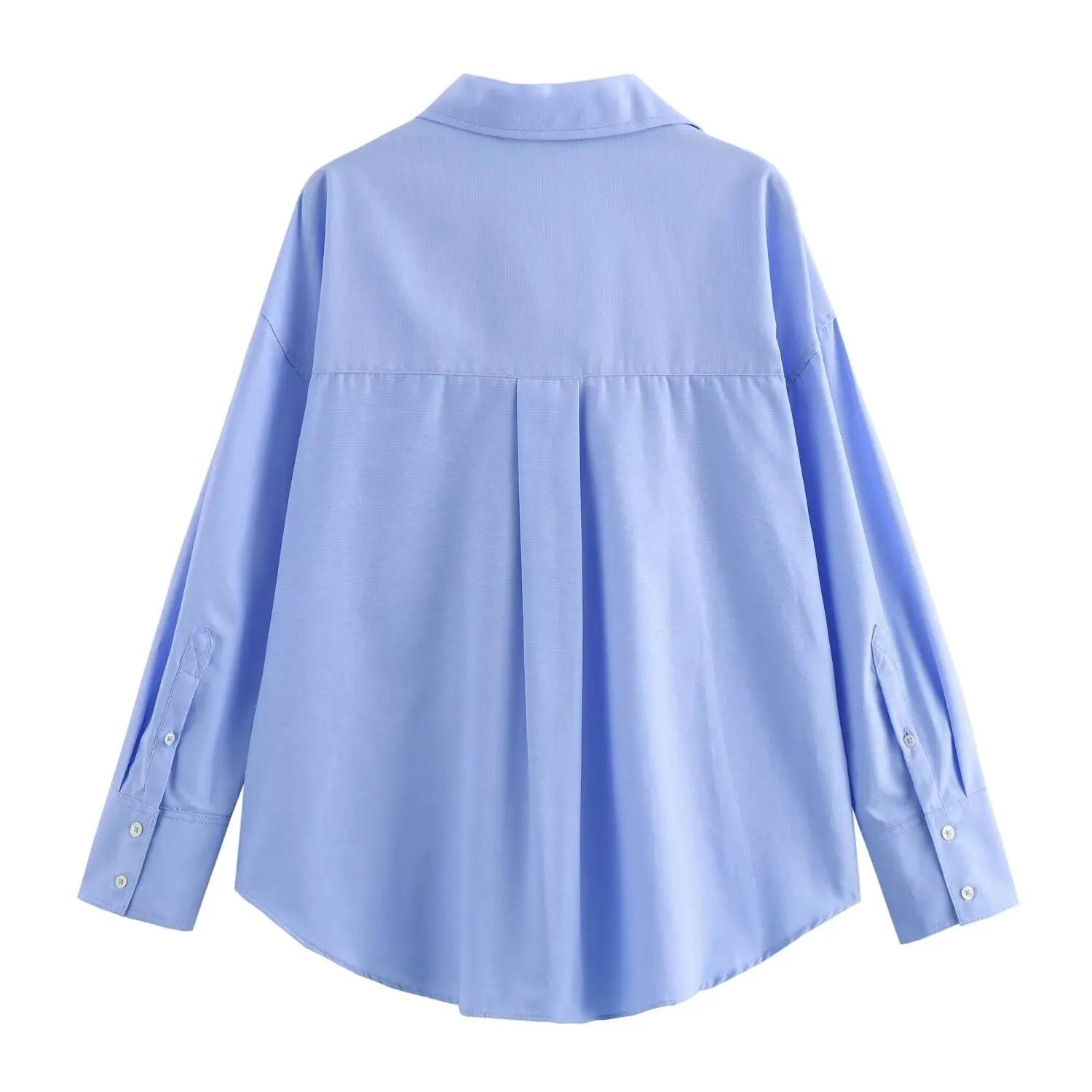 BSAY Women Fashion Spring Cotton Oxford Long Sleeve Single-breasted Lapel Blouse Street Clothing Shirt Chic Ladies Tops Mujer