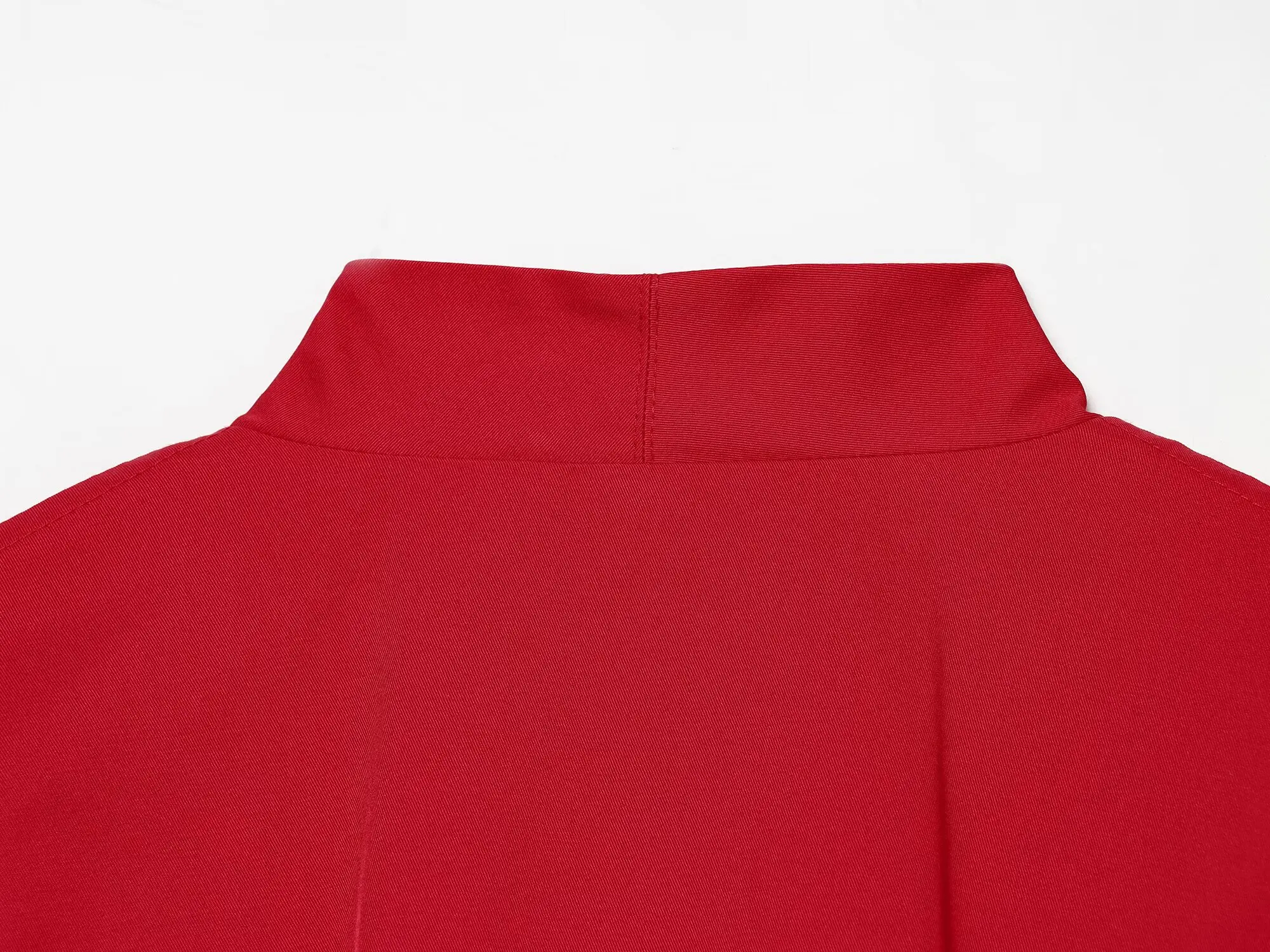 TFMLN Fashion Red Short Jacket For Women Loose Fit V Collar Long Sleeve Coat 2026 Spring Autumn Female Street Outerwear