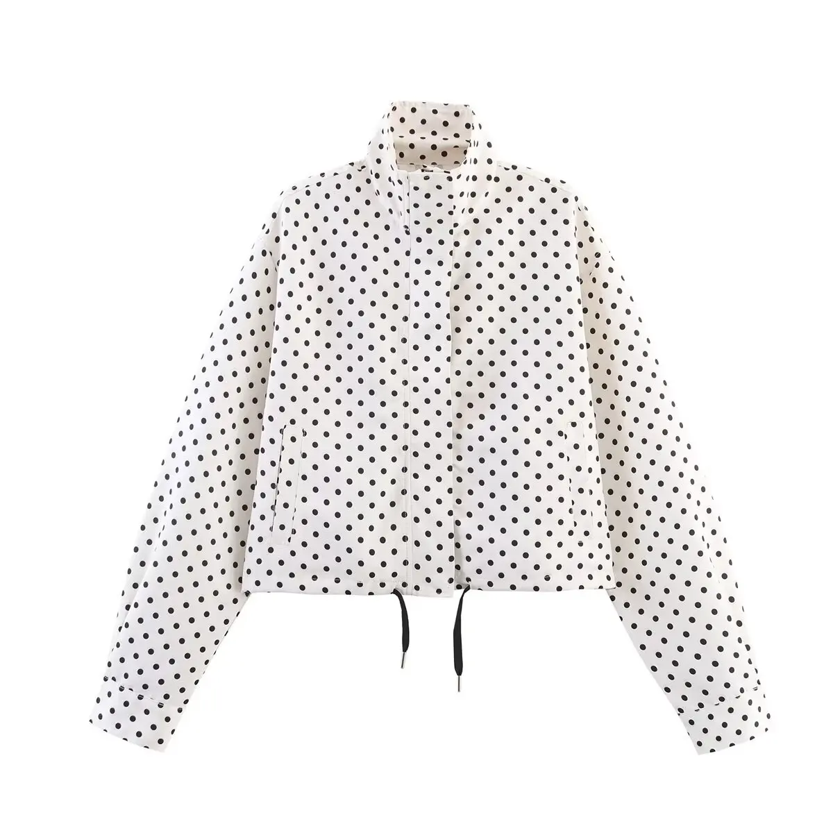 SLTNX Polka Dot Spring Autumn Short Coats Women's High Street Long Sleeve Jackets for Women 2026 Elegant Office Ladies Casual Ou