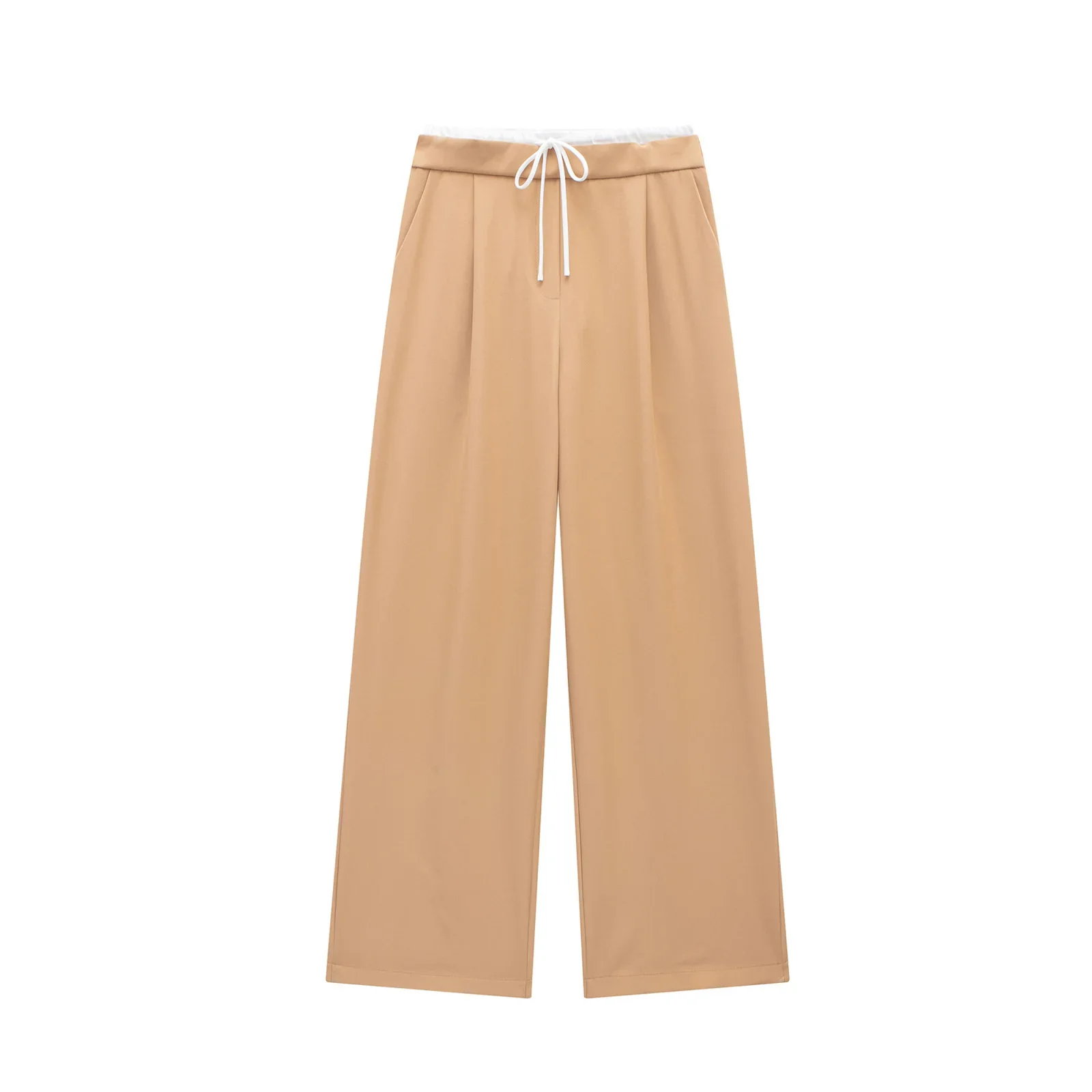 HXAO Women Pants Summer Baggy Pants For Woman Pleats Casual Black Pants Office Lace Up Fluid Trousers Boxer Gray Womens Pants