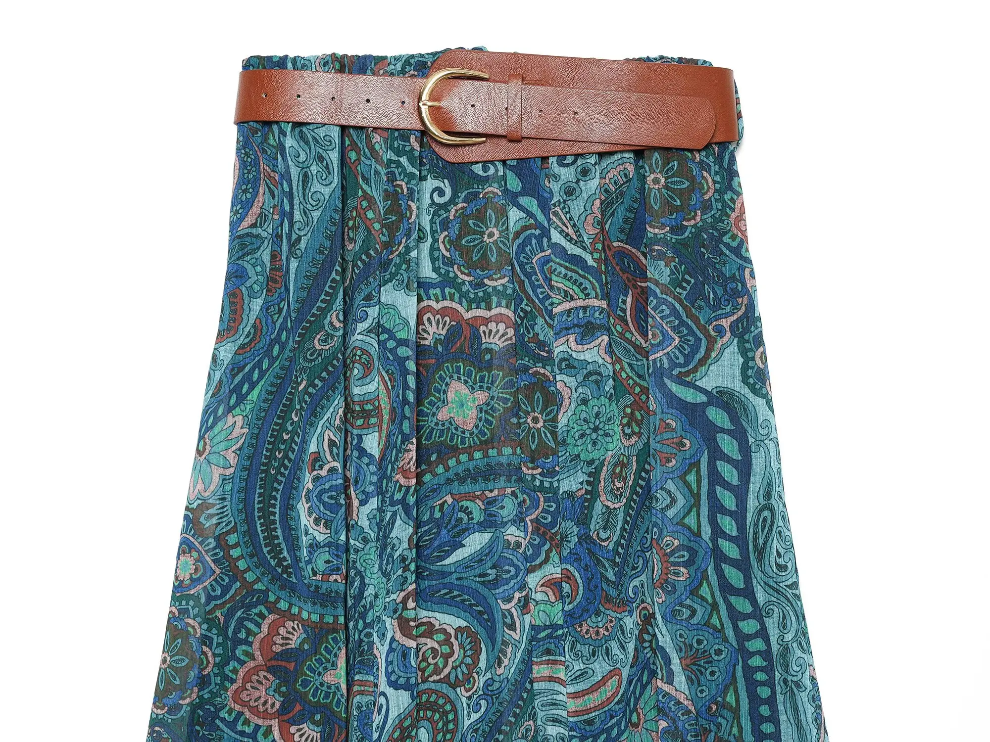 Summer New Skirts Women's 2026 New Fashion Retro Print High Waist Skirts Chic Summer Travel Joker Holiday Women's Skirts