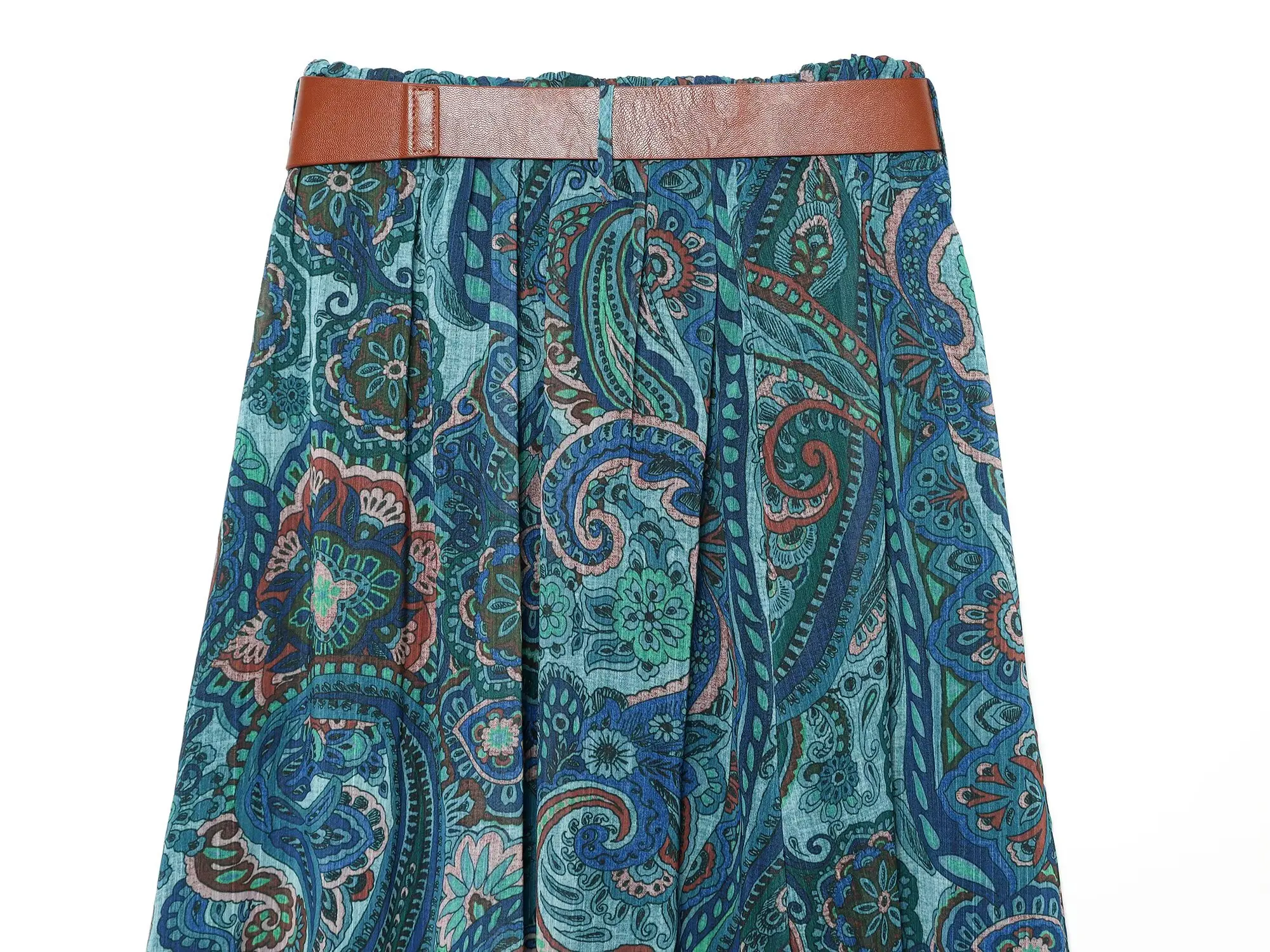 Summer New Skirts Women's 2026 New Fashion Retro Print High Waist Skirts Chic Summer Travel Joker Holiday Women's Skirts