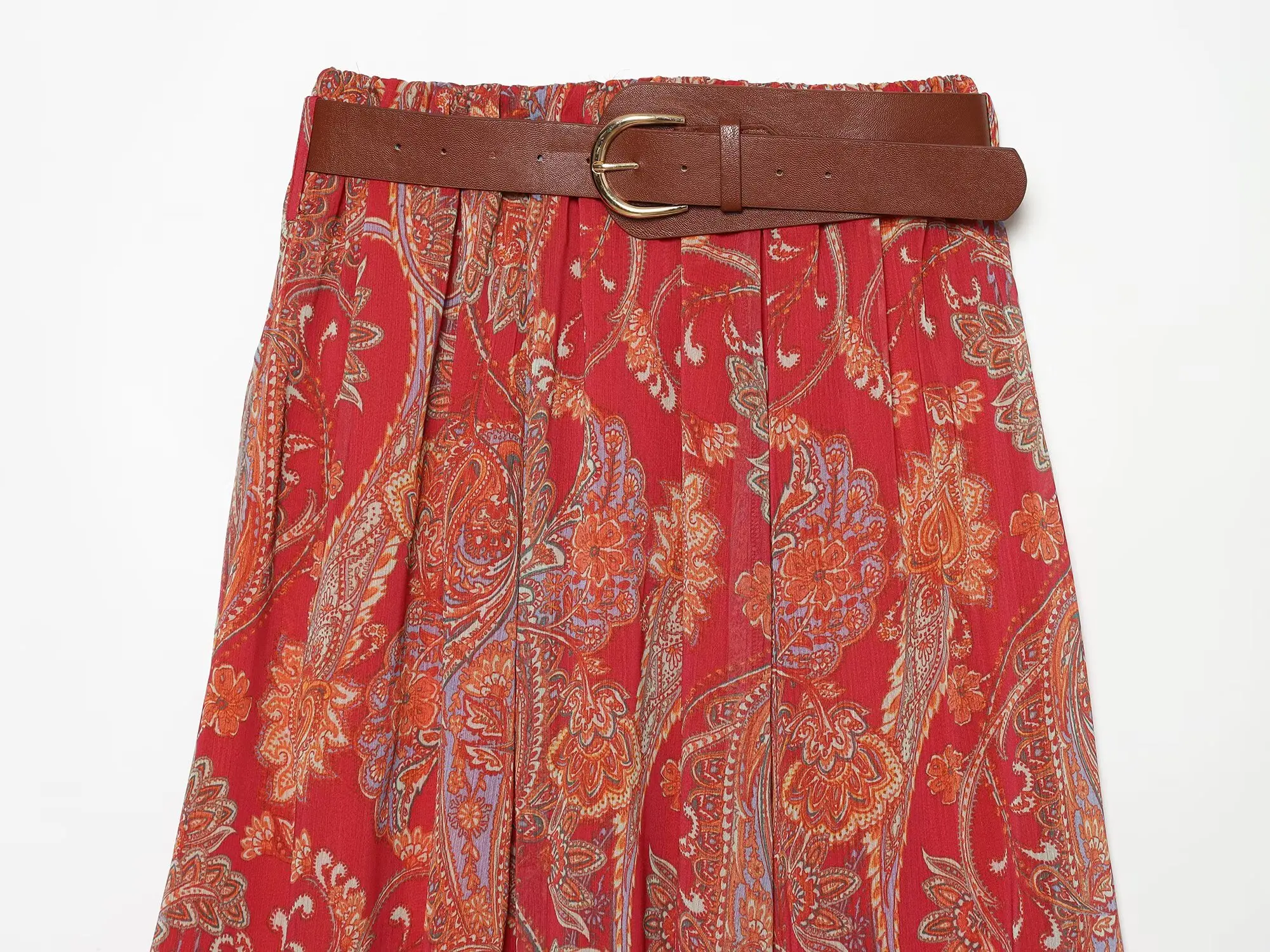 Summer New Skirts Women's 2026 New Fashion Retro Print High Waist Skirts Chic Summer Travel Joker Holiday Women's Skirts