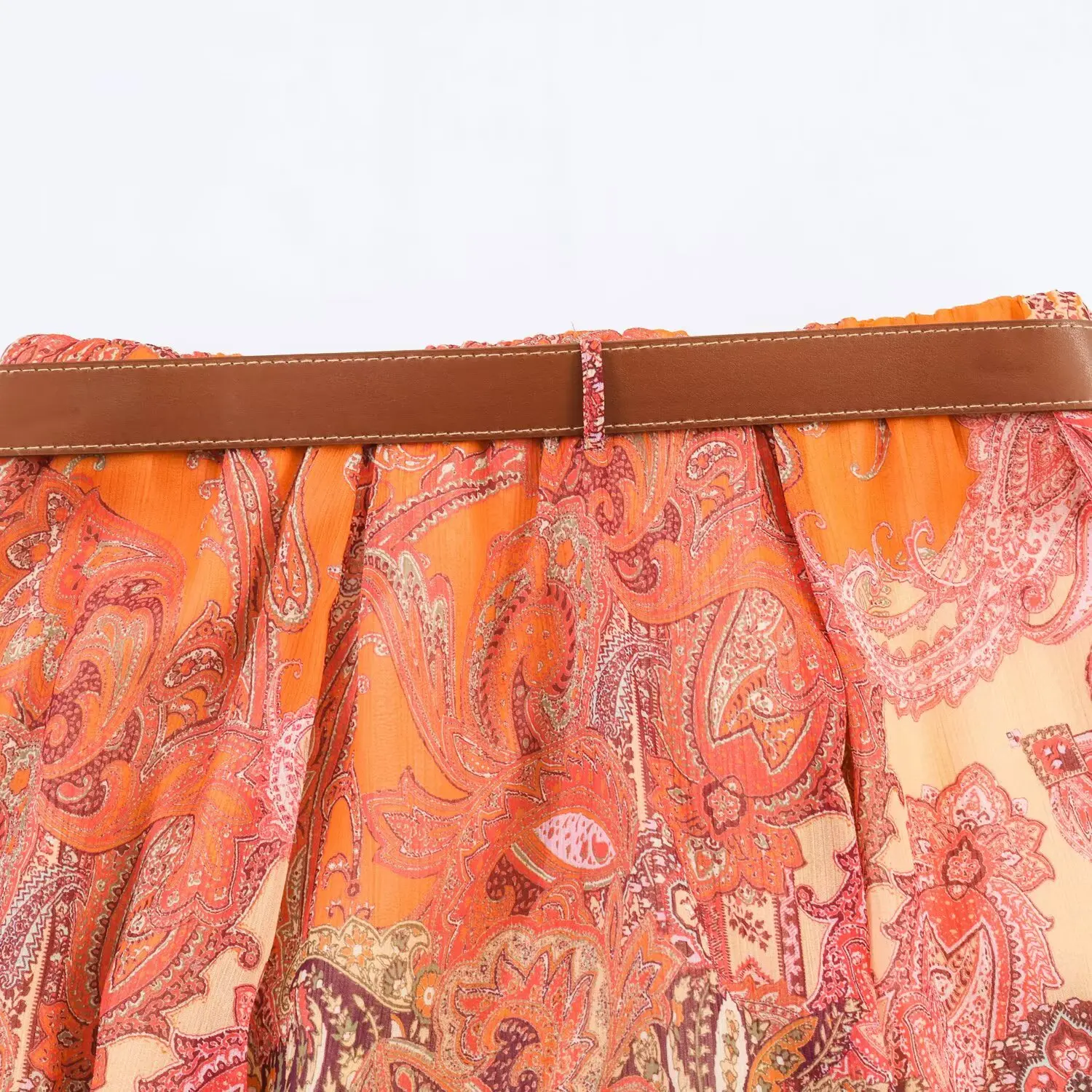 Summer New Skirts Women's 2026 New Fashion Retro Print High Waist Skirts Chic Summer Travel Joker Holiday Women's Skirts
