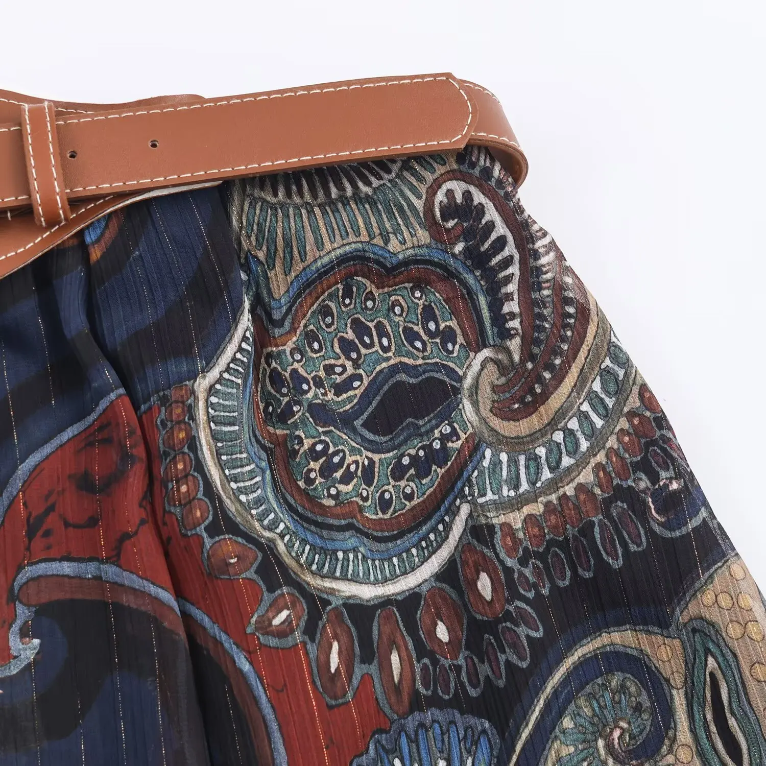 Summer New Skirts Women's 2026 New Fashion Retro Print High Waist Skirts Chic Summer Travel Joker Holiday Women's Skirts