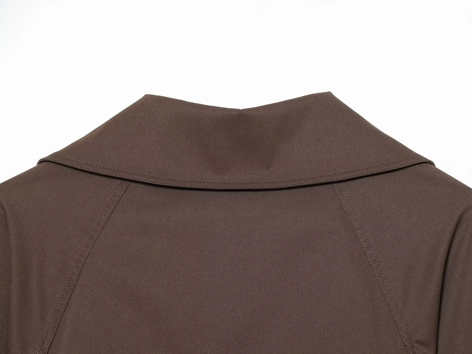 BSAY 2026 Women Short Trench Coat Lapel Double Breasted Belted Waist Long Sleeve Cropped Windbreaker Casual Commuter Outerwear