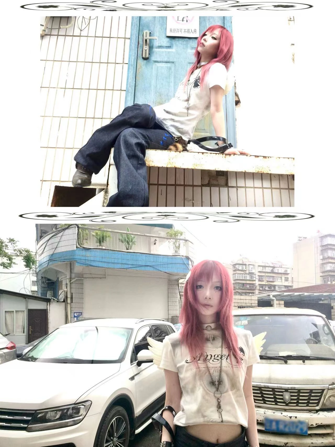 Karrram Trashy Y2k Angel Print T-shirt Grunge Aesthetics Short Sleeve Tops With Wings Vintage Fairycore Streetwear 2000s Retro