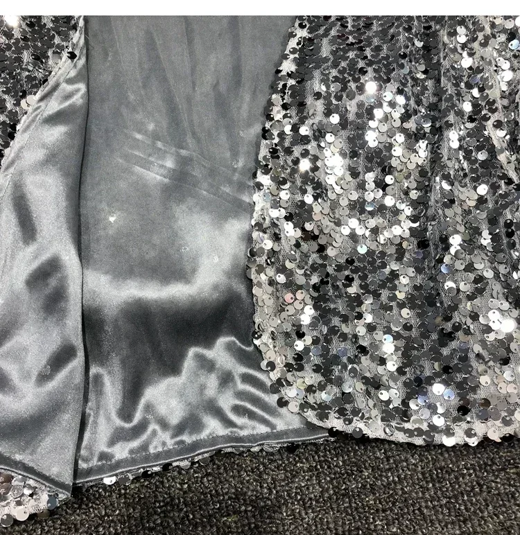 Street Fashion Joker Short Edition Sequins Small Suit Sparkling Bead Piece Suit Small Jacket Tank Top Jazz Dance Performance