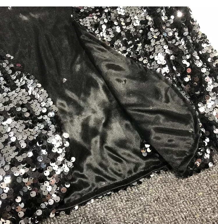 Street Fashion Joker Short Edition Sequins Small Suit Sparkling Bead Piece Suit Small Jacket Tank Top Jazz Dance Performance