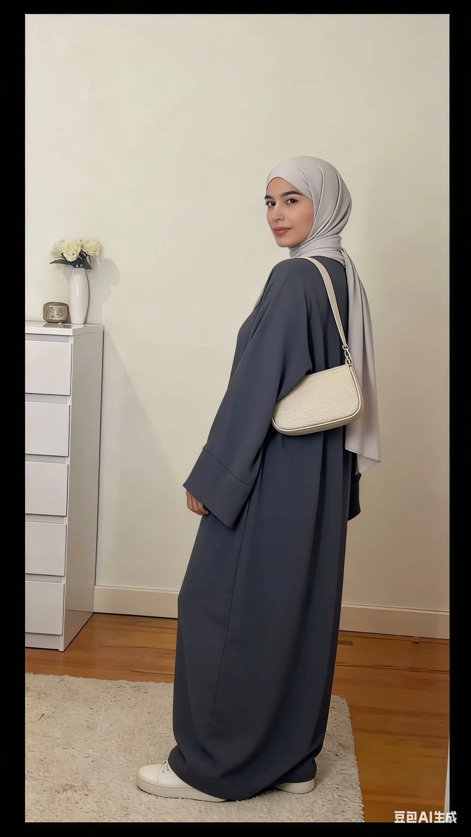 Muslim Abaya Dress for Women Solid Color Loose Long Sleeve Maxi Dress Casual Islamic Kaftan Modest Prayer Robe