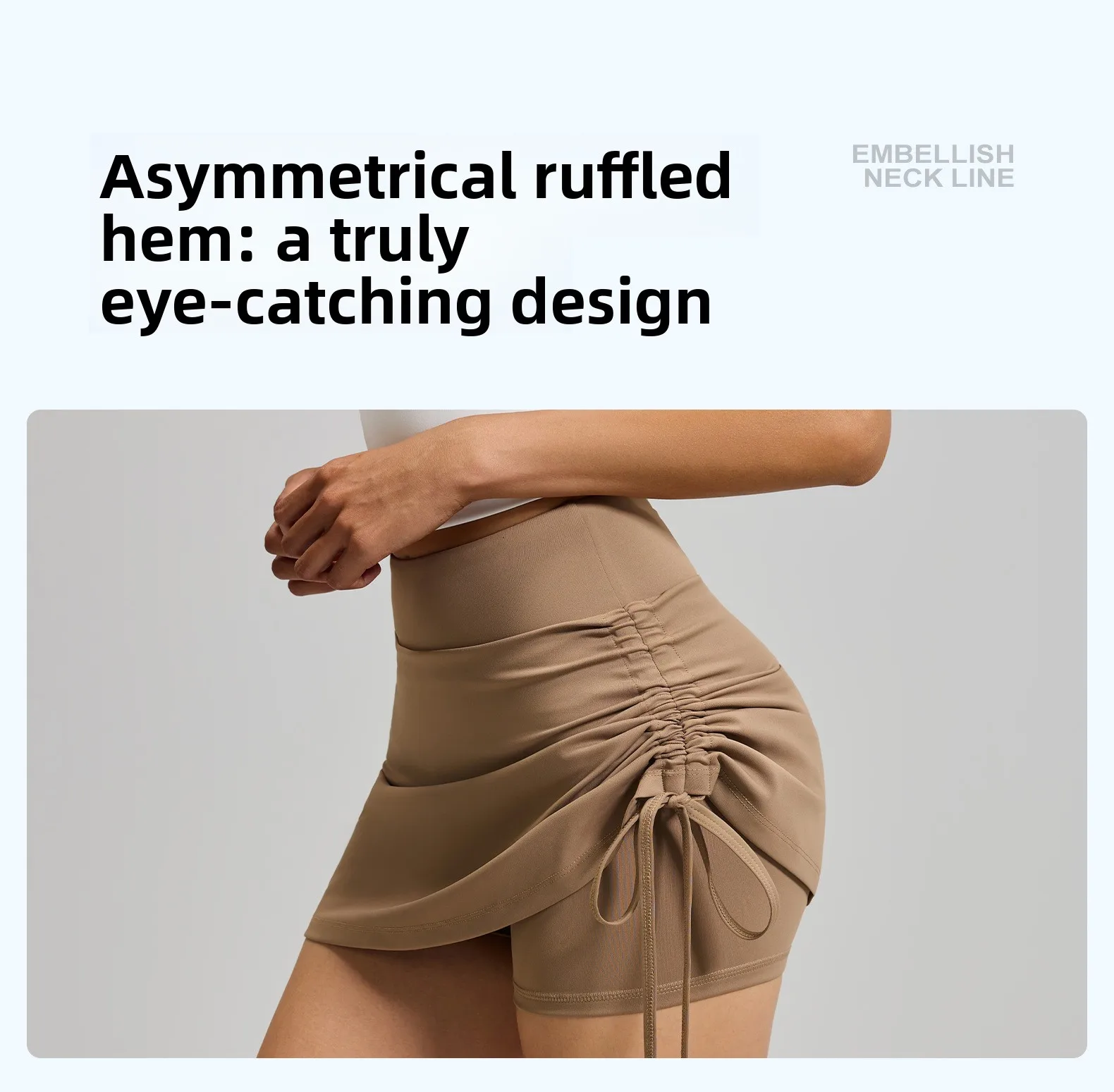 2026 Summer Hot Women's Sports Skirt Anti-running Skirt High Waist Running Shorts Fake Two-piece Yoga Shorts Drawstring Sexy Fit