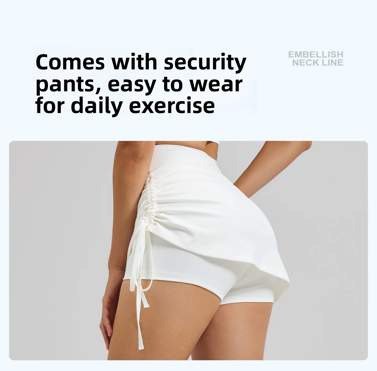 2026 Summer Hot Women's Sports Skirt Anti-running Skirt High Waist Running Shorts Fake Two-piece Yoga Shorts Drawstring Sexy Fit