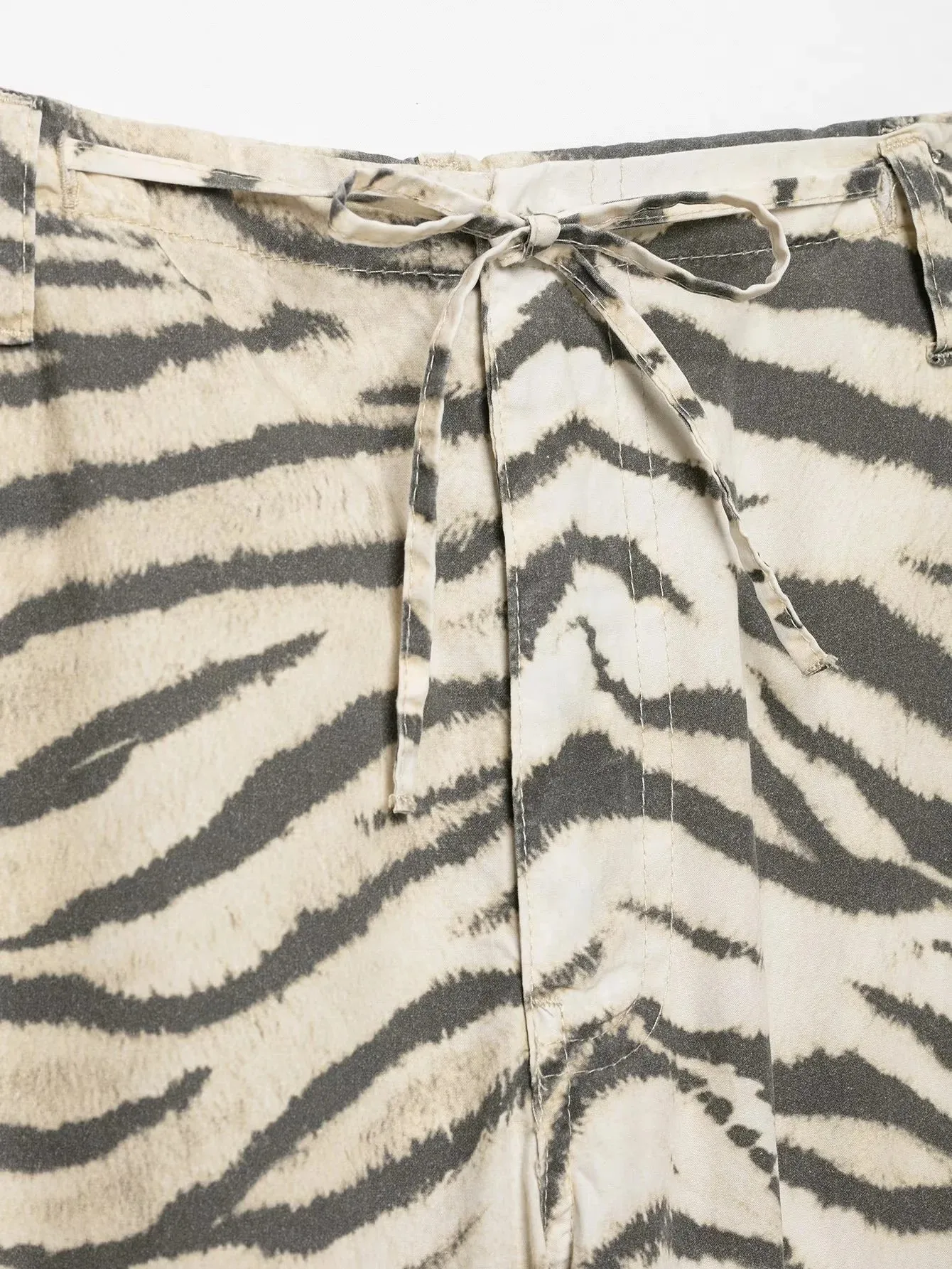 Women Chic Casual Animal Print Pants For Women High Waist Wide Leg Trousers Woman 2026 Spring Summer Fashion Tied Pant Trendy