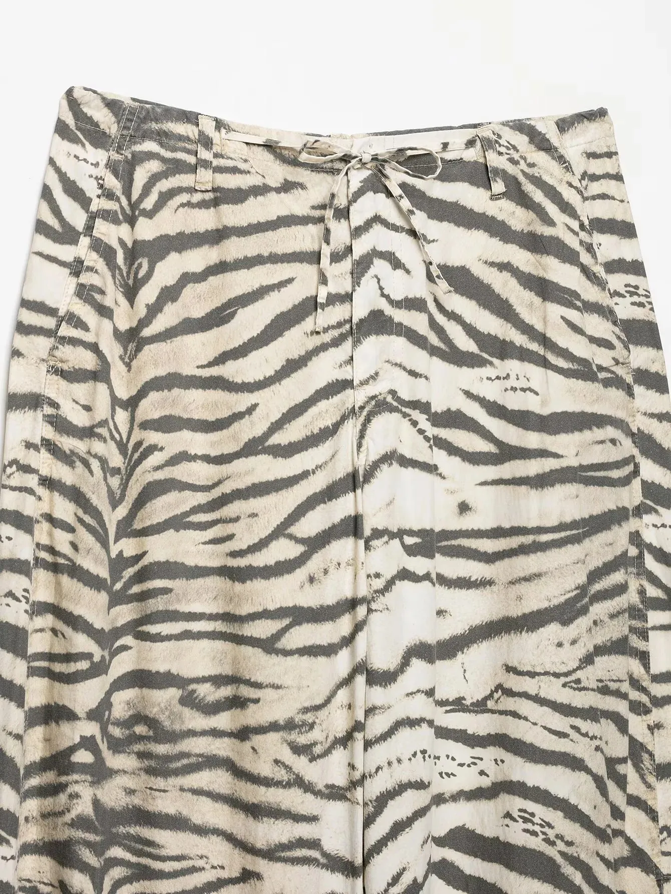 Women Chic Casual Animal Print Pants For Women High Waist Wide Leg Trousers Woman 2026 Spring Summer Fashion Tied Pant Trendy