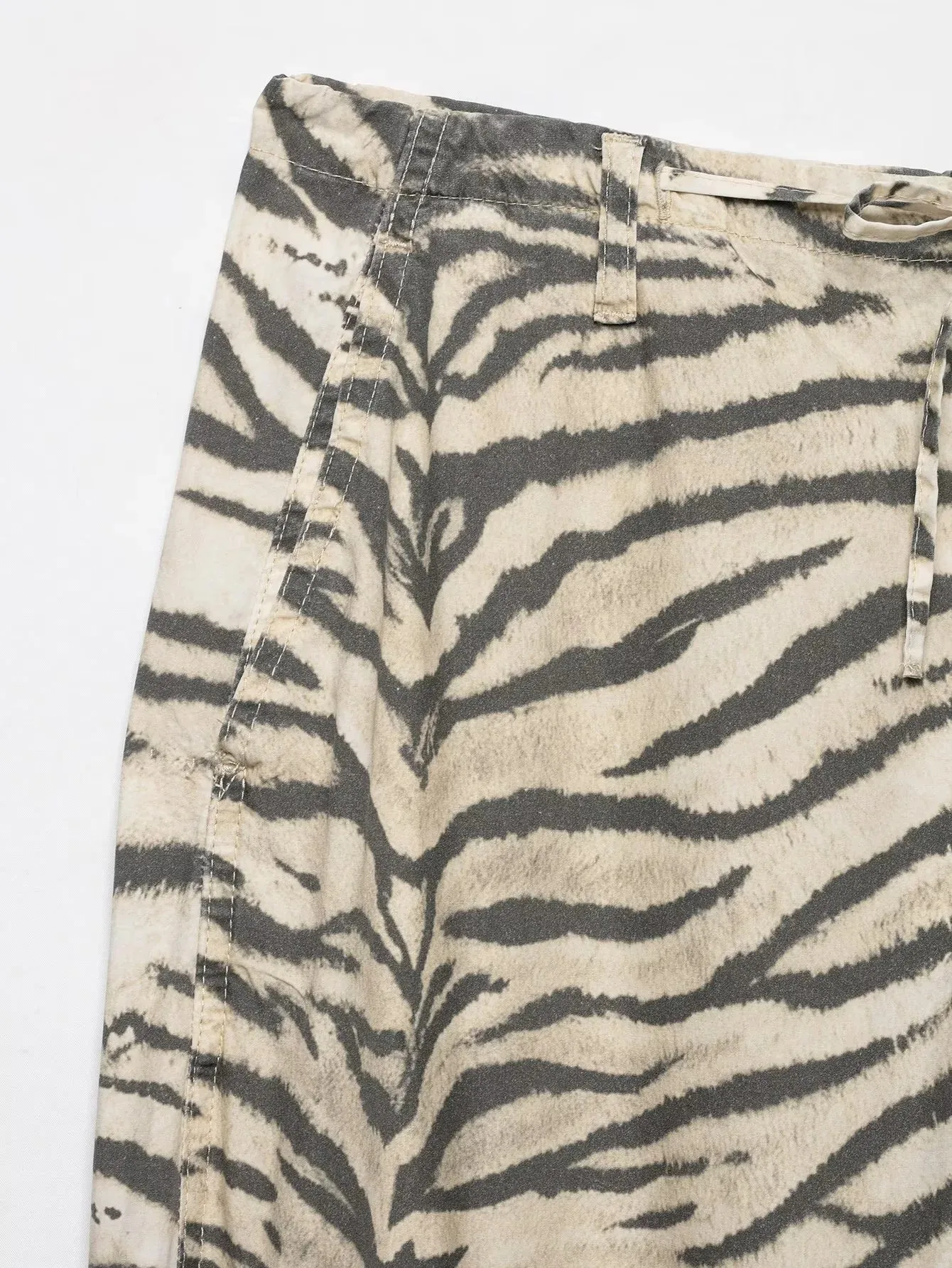 Women Chic Casual Animal Print Pants For Women High Waist Wide Leg Trousers Woman 2026 Spring Summer Fashion Tied Pant Trendy