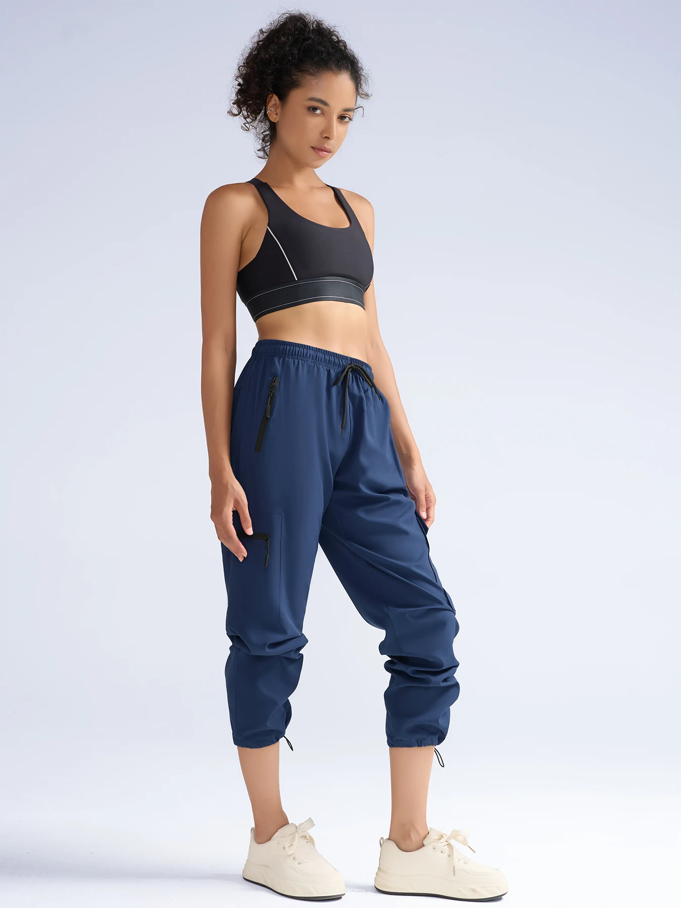 Hiking Pants For Women Cargo Quick Dry Water Resistant Elastic Waist Zip Pockets, Travel Work Lightweight Running