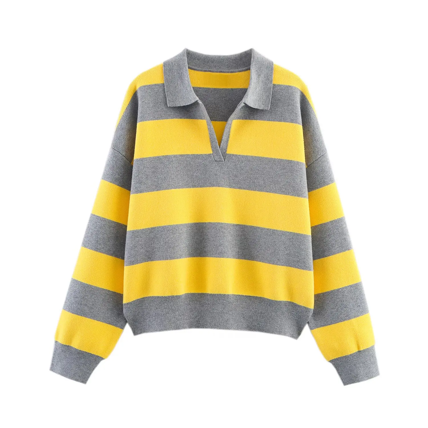 Nlzgmsj 2025 Autumn High Street Chic Women Striped Knitted Sweaters Women Full Sleeve Vintage Style Tops