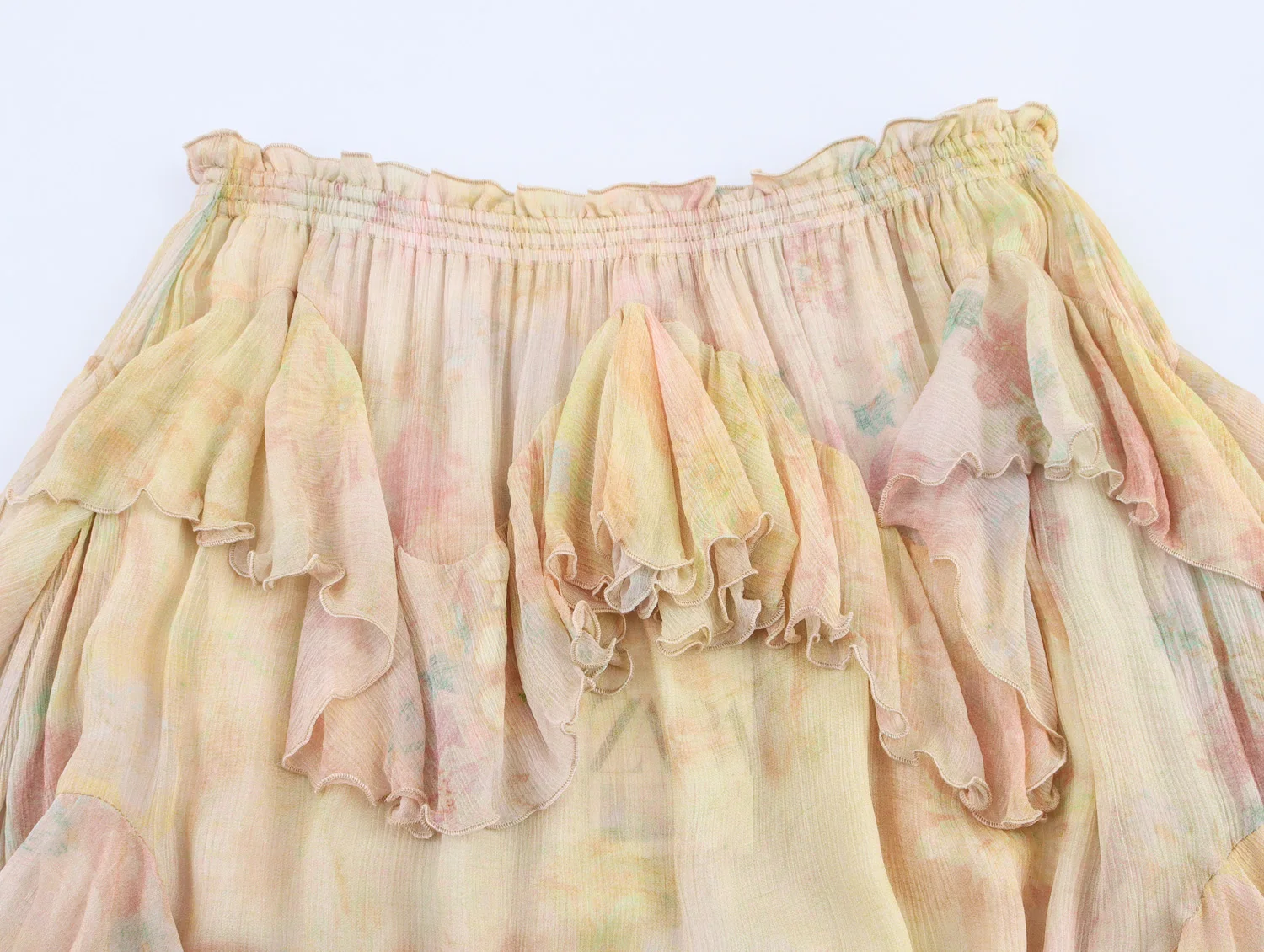 KONDALA Women Elegant Hippie Skirt Gradient Print Tiered Ruffled Long Skirts 2026 Summer Holiday High Street Boho Lady Skirts