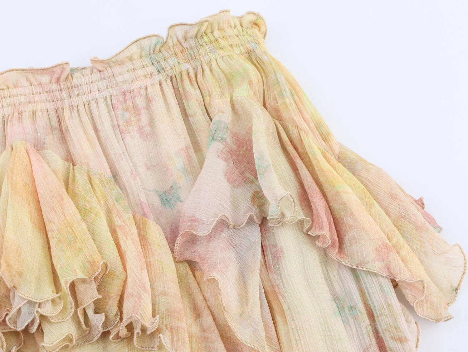 KONDALA Women Elegant Hippie Skirt Gradient Print Tiered Ruffled Long Skirts 2026 Summer Holiday High Street Boho Lady Skirts