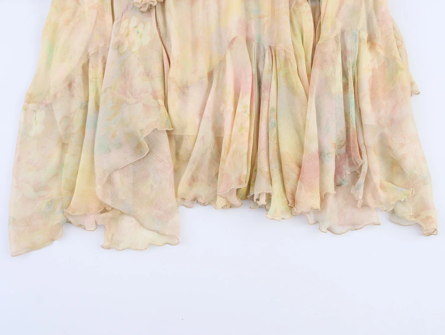 KONDALA Women Elegant Hippie Skirt Gradient Print Tiered Ruffled Long Skirts 2026 Summer Holiday High Street Boho Lady Skirts
