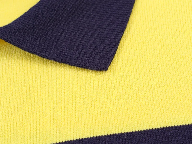 2026 New Dopamine Color Striped Polo Knit T-shirt Women Short Sleeve Lapel Knit Top Casual Daily Wear Outfits Summer Fashion
