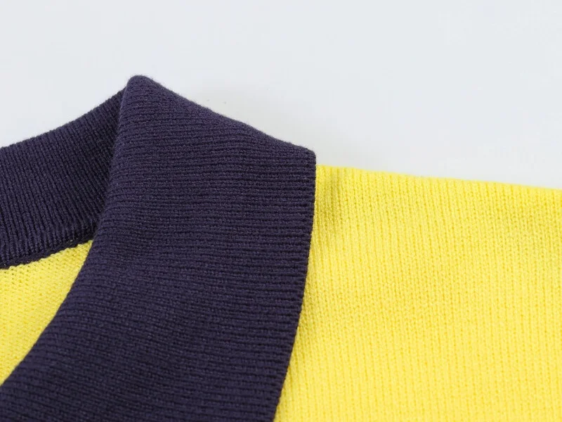2026 New Dopamine Color Striped Polo Knit T-shirt Women Short Sleeve Lapel Knit Top Casual Daily Wear Outfits Summer Fashion