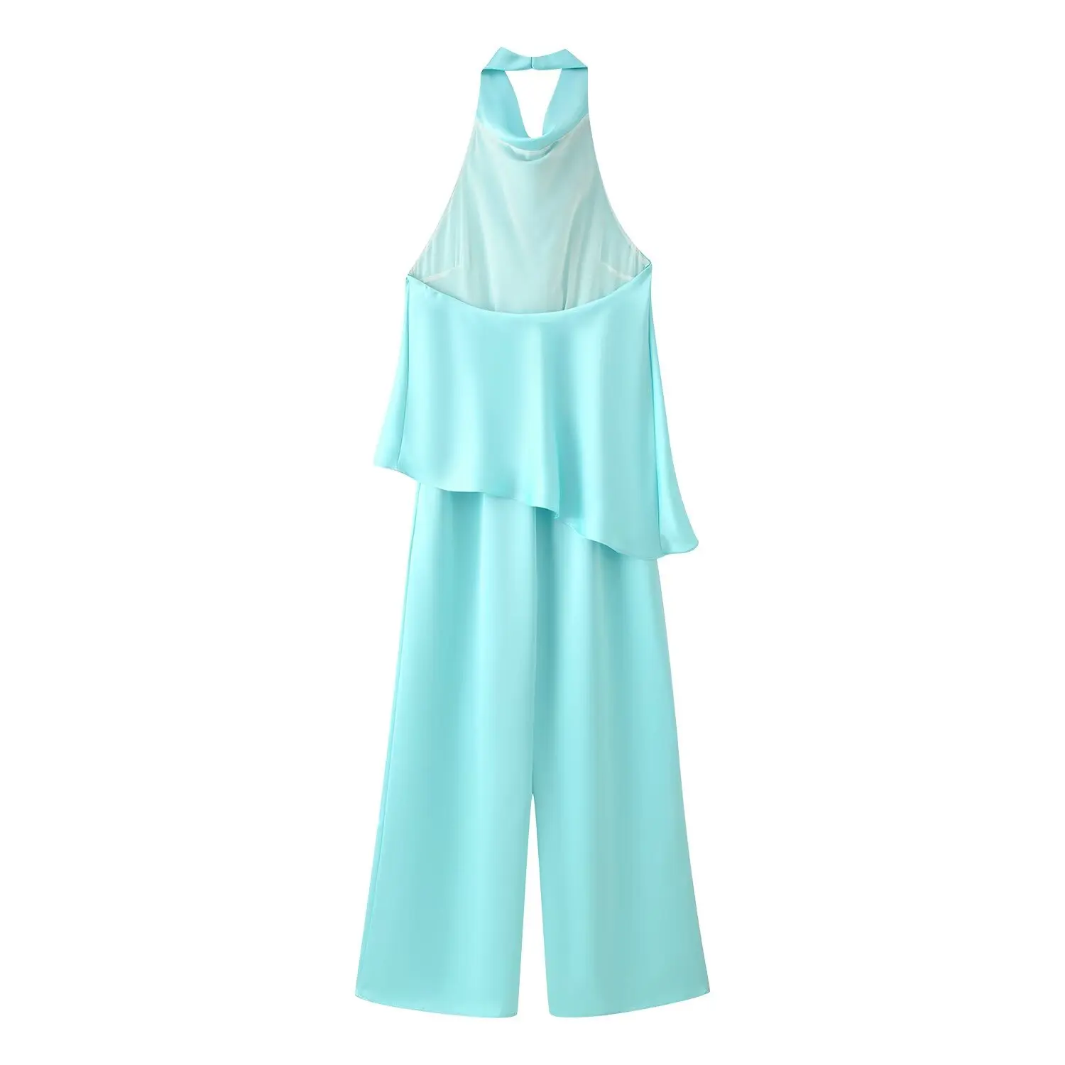 KLKXMYT New Fashion Satin Long Jumpsuits For Women Halter Neck Casual Street Outfit Chic Backless Sexy Elegant Jumpsuit