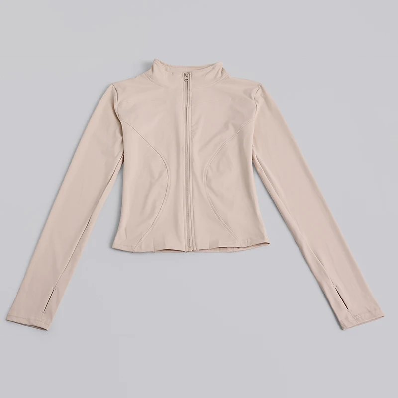S-3XL Women Full Zip Yoga Jacket Thumb Hole Slim Fit Breathable Athletic Top for Gym Running Workout Training&Daily Casual Wear
