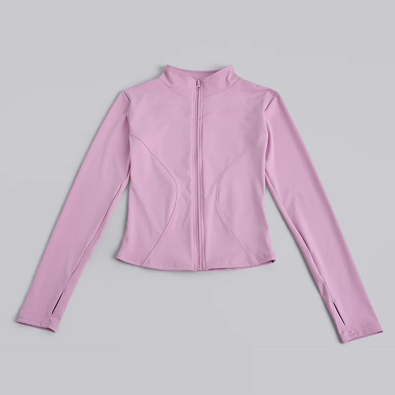 S-3XL Women Full Zip Yoga Jacket Thumb Hole Slim Fit Breathable Athletic Top for Gym Running Workout Training&Daily Casual Wear