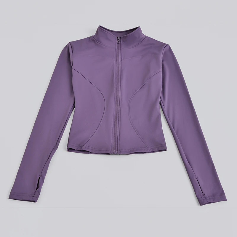 S-3XL Women Full Zip Yoga Jacket Thumb Hole Slim Fit Breathable Athletic Top for Gym Running Workout Training&Daily Casual Wear