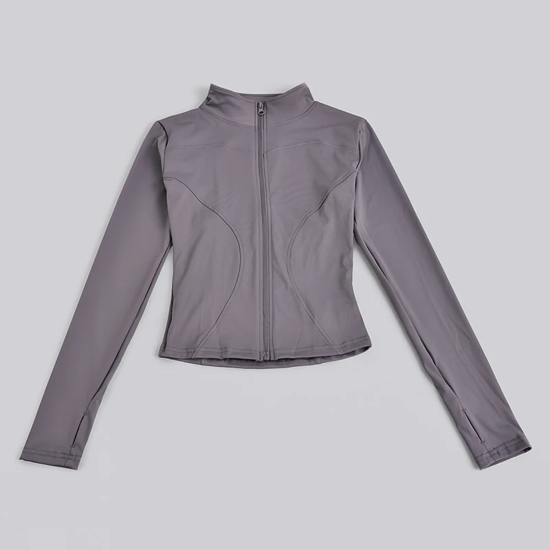 S-3XL Women Full Zip Yoga Jacket Thumb Hole Slim Fit Breathable Athletic Top for Gym Running Workout Training&Daily Casual Wear