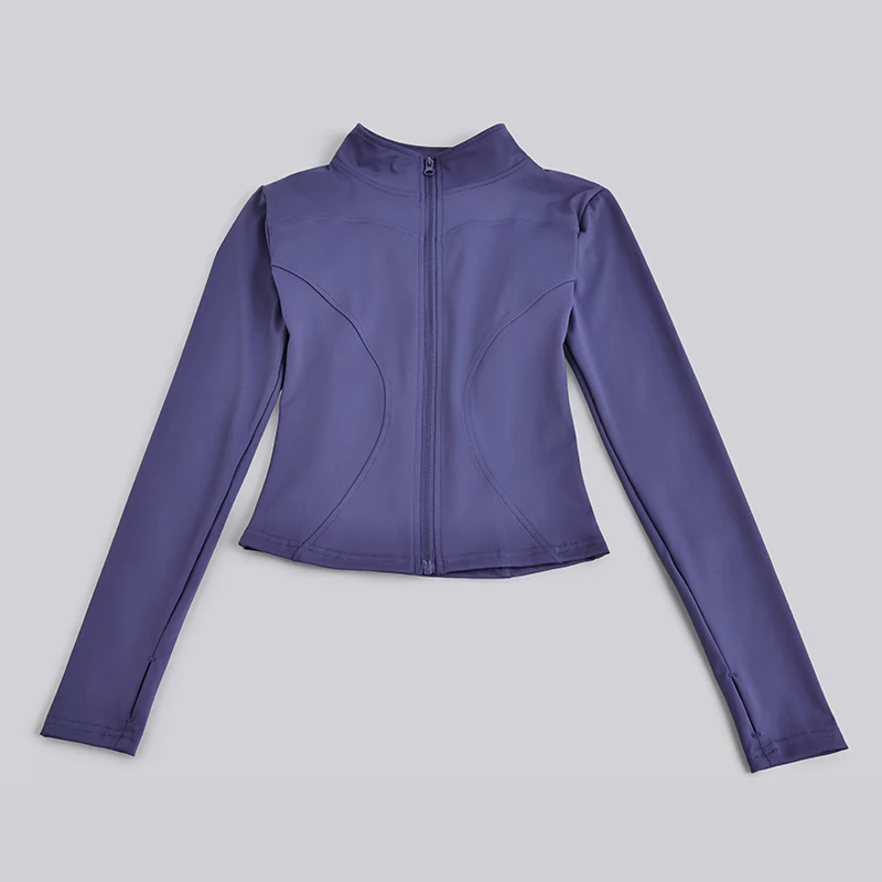 S-3XL Women Full Zip Yoga Jacket Thumb Hole Slim Fit Breathable Athletic Top for Gym Running Workout Training&Daily Casual Wear