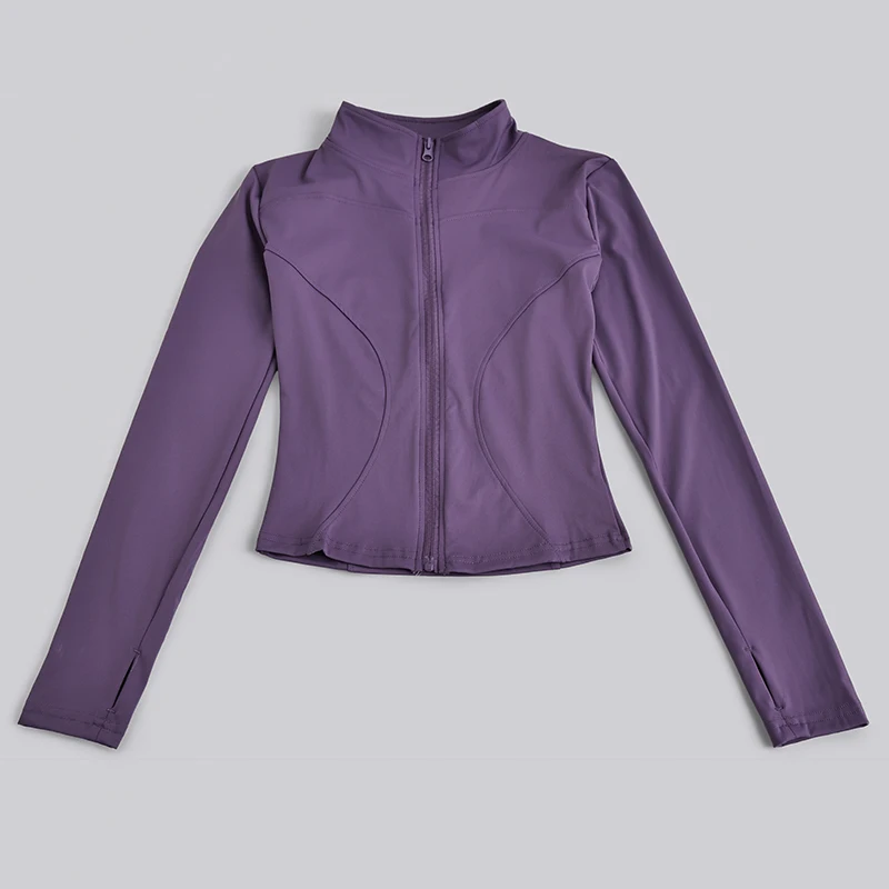 S-3XL Women Full Zip Yoga Jacket Thumb Hole Slim Fit Breathable Athletic Top for Gym Running Workout Training&Daily Casual Wear