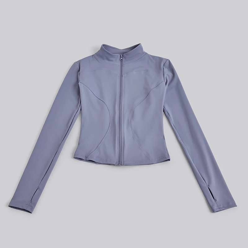 S-3XL Women Full Zip Yoga Jacket Thumb Hole Slim Fit Breathable Athletic Top for Gym Running Workout Training&Daily Casual Wear