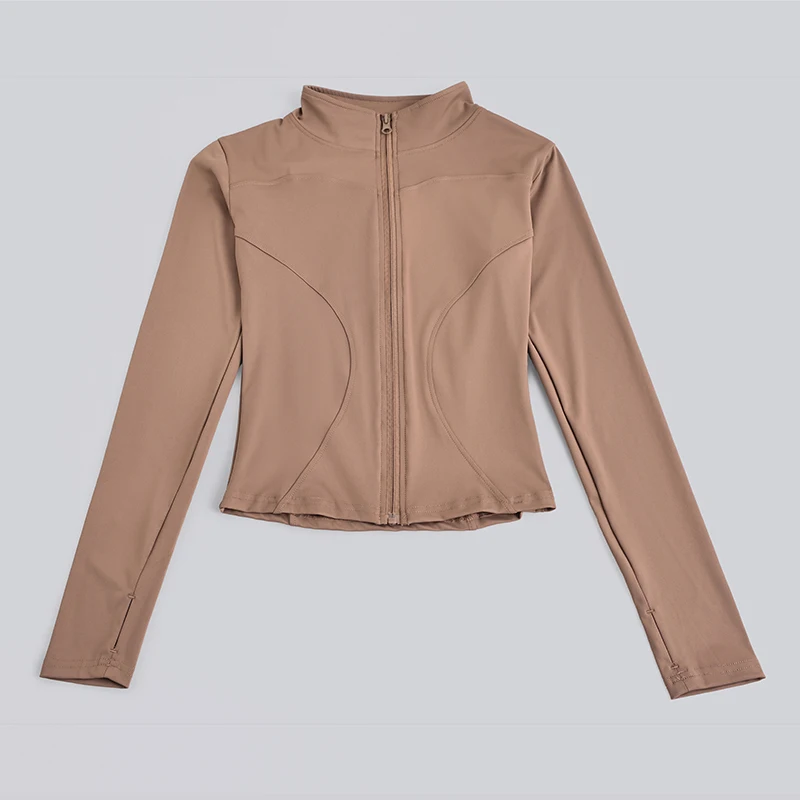 S-3XL Women Full Zip Yoga Jacket Thumb Hole Slim Fit Breathable Athletic Top for Gym Running Workout Training&Daily Casual Wear