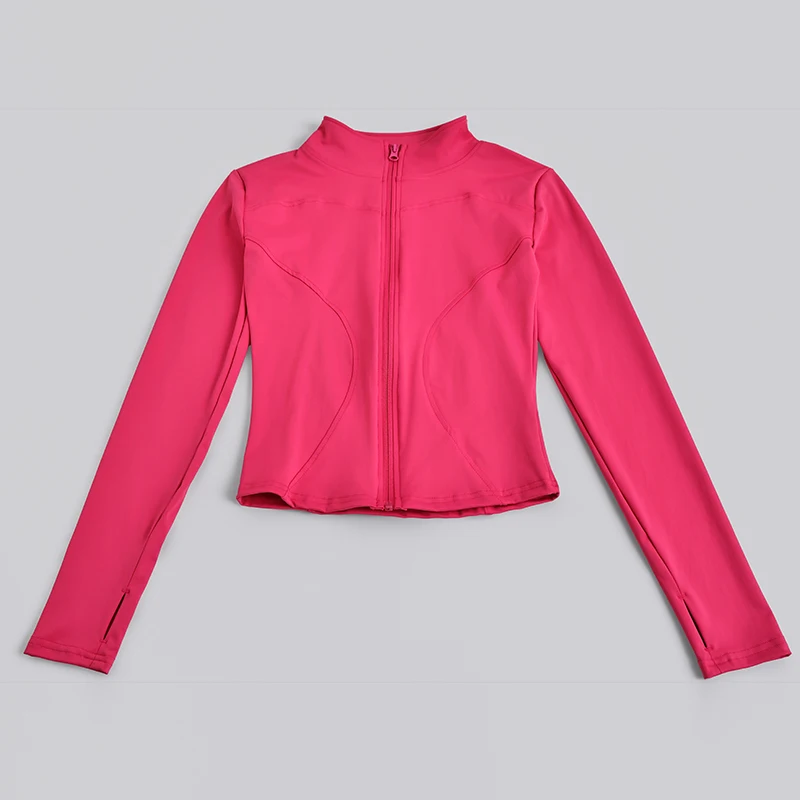 S-3XL Women Full Zip Yoga Jacket Thumb Hole Slim Fit Breathable Athletic Top for Gym Running Workout Training&Daily Casual Wear
