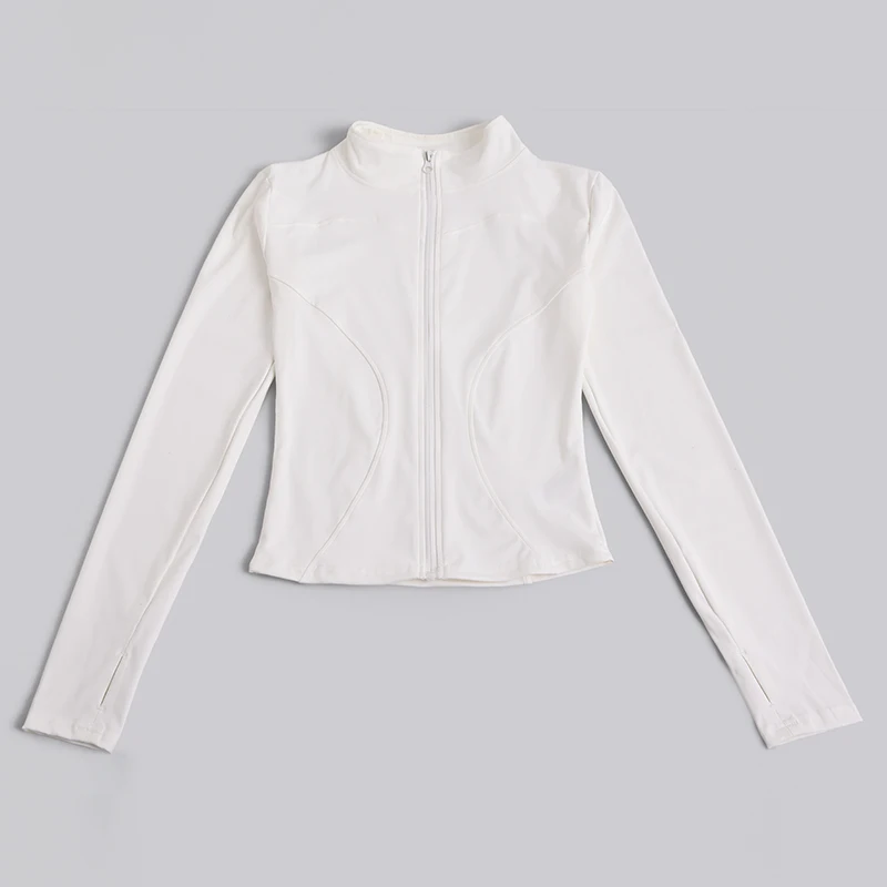 S-3XL Women Full Zip Yoga Jacket Thumb Hole Slim Fit Breathable Athletic Top for Gym Running Workout Training&Daily Casual Wear