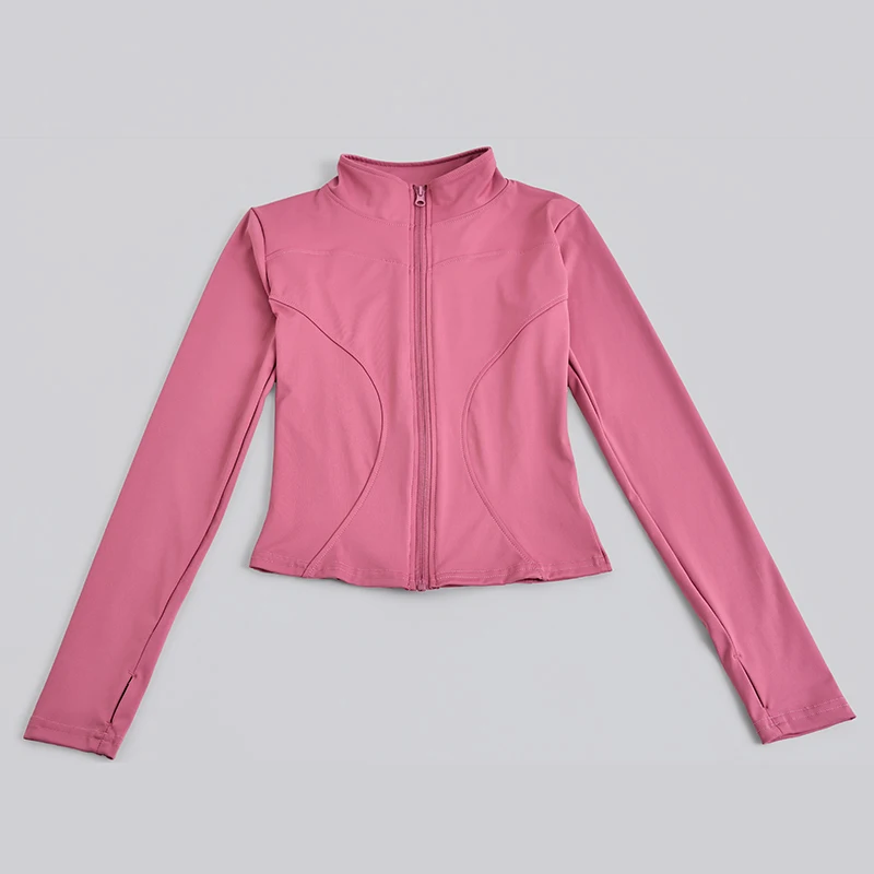 S-3XL Women Full Zip Yoga Jacket Thumb Hole Slim Fit Breathable Athletic Top for Gym Running Workout Training&Daily Casual Wear